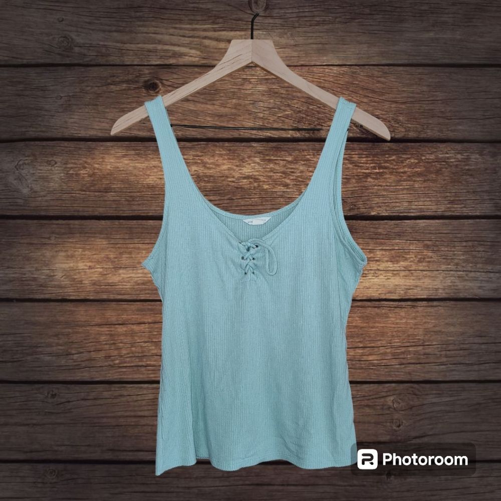 Aeropostale Lace Up Ribbed Tank Size L